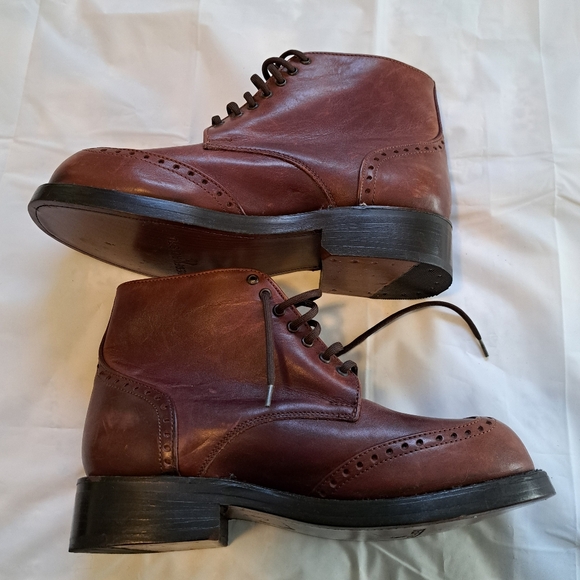 Bed Stu brown wingtip boots